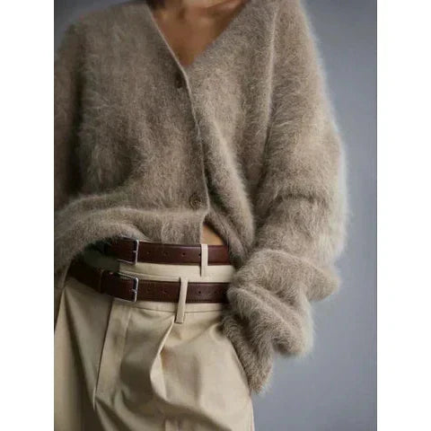 Joan – Fluffy Oversized Button-Up Cardigan