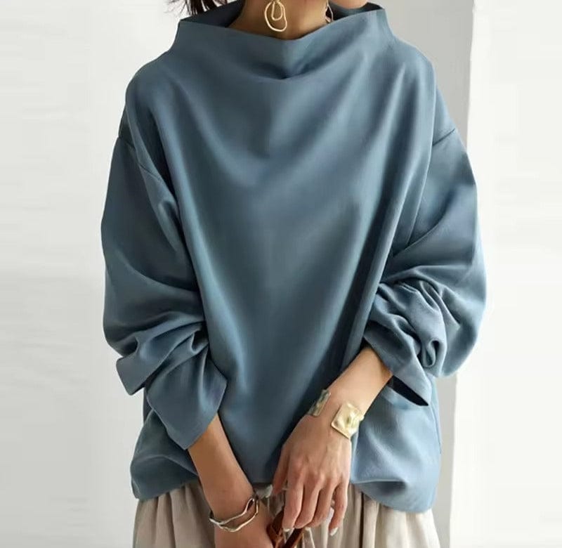 Alma – Oversized High-Neck Relaxed Top