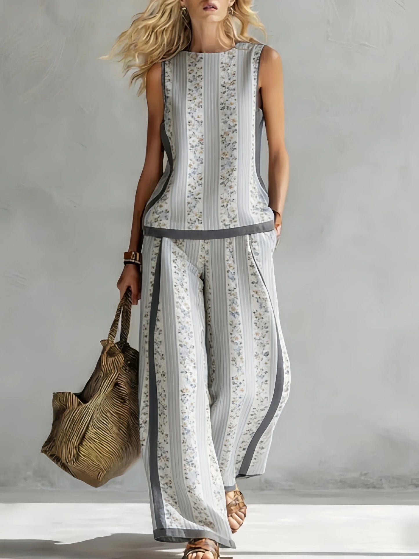 Ruby | Retro Print Top & Pant Set