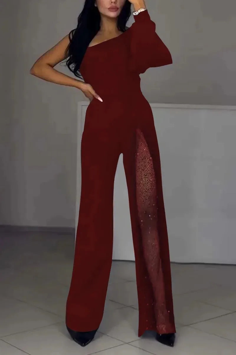 Elsie – Mesh Panel Wide-Leg Jumpsuit