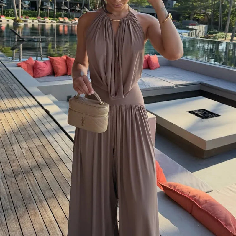 Mary – Halter Neck Wide Leg Jumpsuit