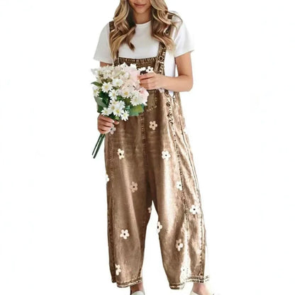 Mandy – Floral Denim Overalls