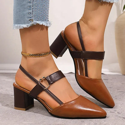 Angela – Pointed Slingback Block Heel