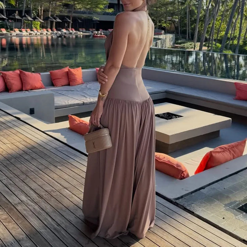 Mary – Halter Neck Wide Leg Jumpsuit
