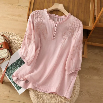 Dottie | Floral Button-Front Blouse