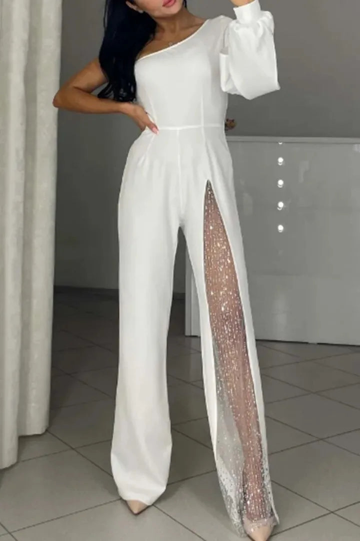 Elsie – Mesh Panel Wide-Leg Jumpsuit