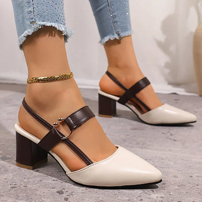 Angela – Pointed Slingback Block Heel