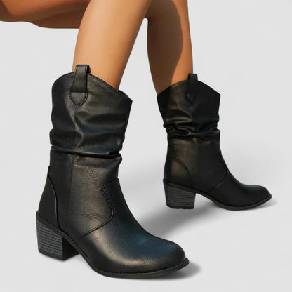 Margarita – Slouchy Western Mid-Calf Boots