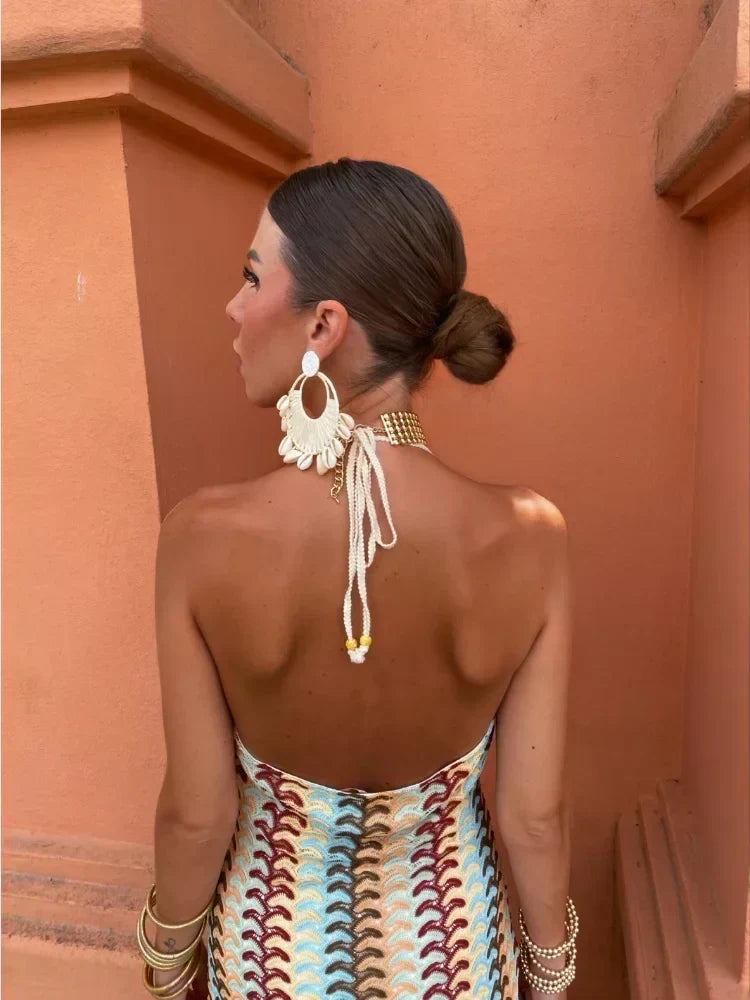 Keeva | Backless V-Neck Maxi Dress