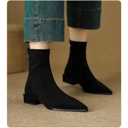 Selma – Pointed Toe Stretch Sock Boots