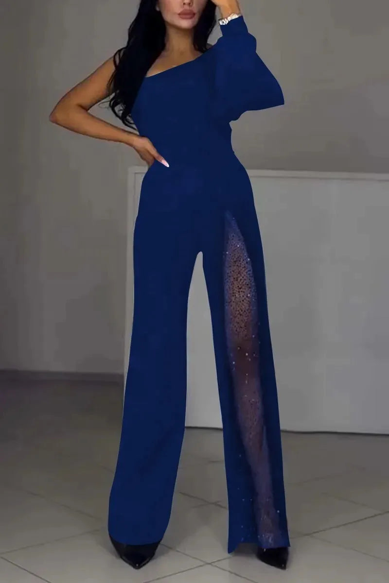 Elsie – Mesh Panel Wide-Leg Jumpsuit