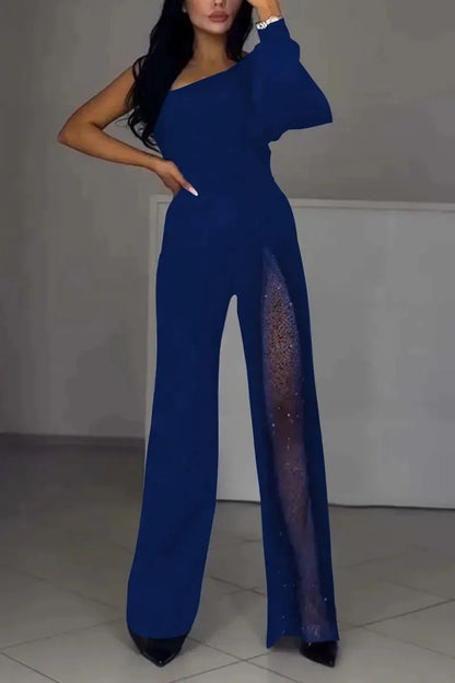 Elsie – Mesh Panel Wide-Leg Jumpsuit