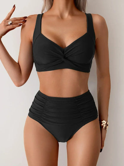Sydney | Bandeau Bikini with Gathered Fabric