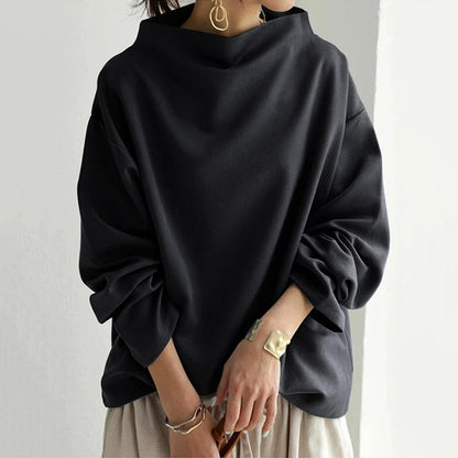 Alma – Oversized High-Neck Relaxed Top
