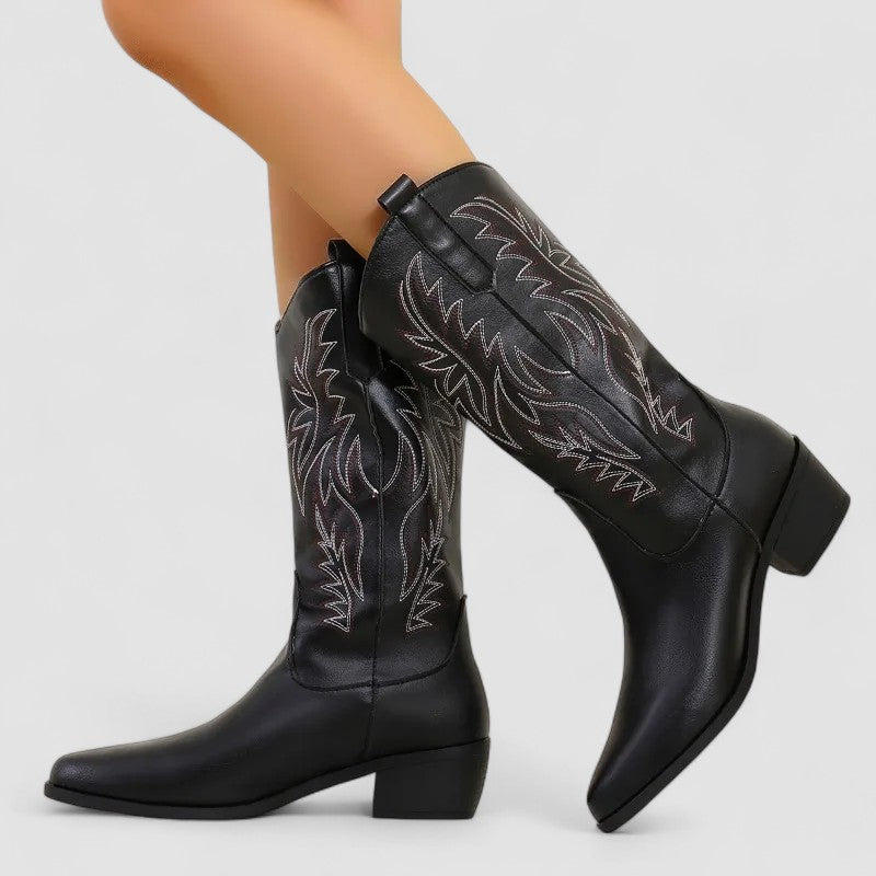 Kendra – Embroidered Western Cowboy Boots