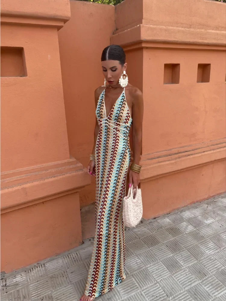 Keeva | Backless V-Neck Maxi Dress