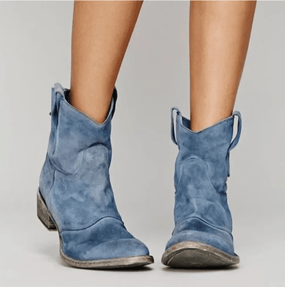 Charlotte – Suede Western Ankle Boots