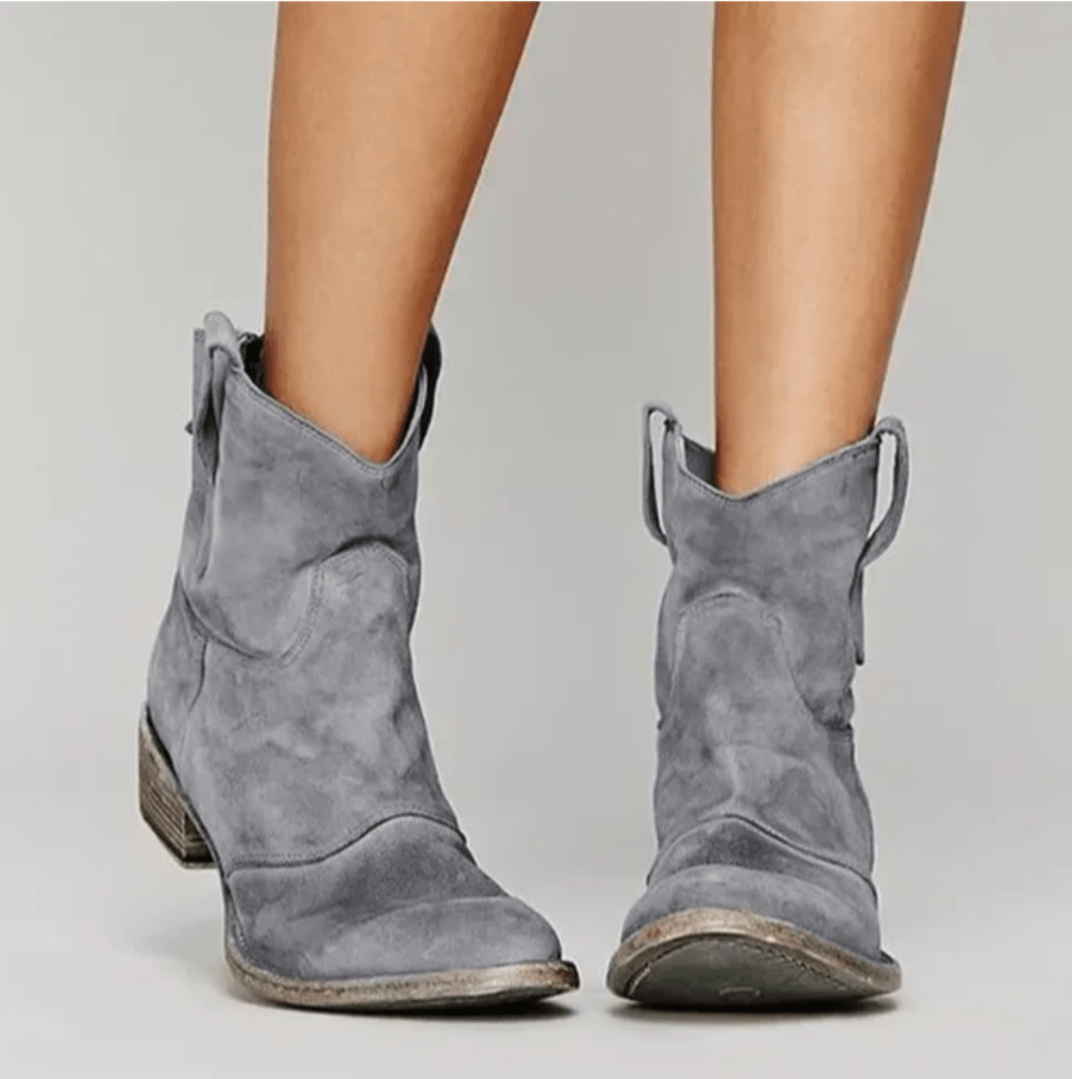 Charlotte – Suede Western Ankle Boots
