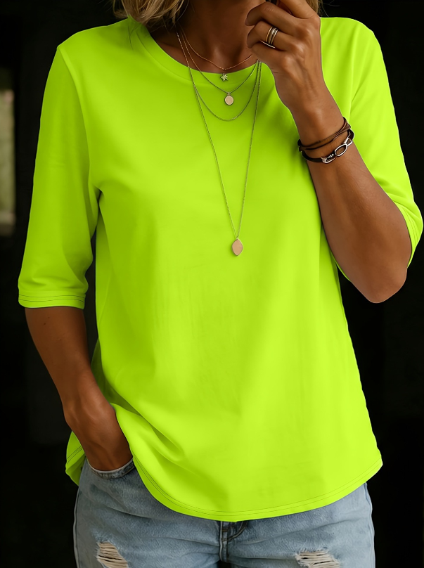 Justine – Relaxed Three-Quarter Sleeve Top