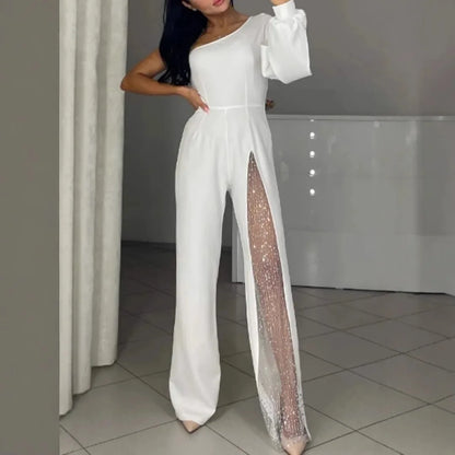 Elsie – Mesh Panel Wide-Leg Jumpsuit
