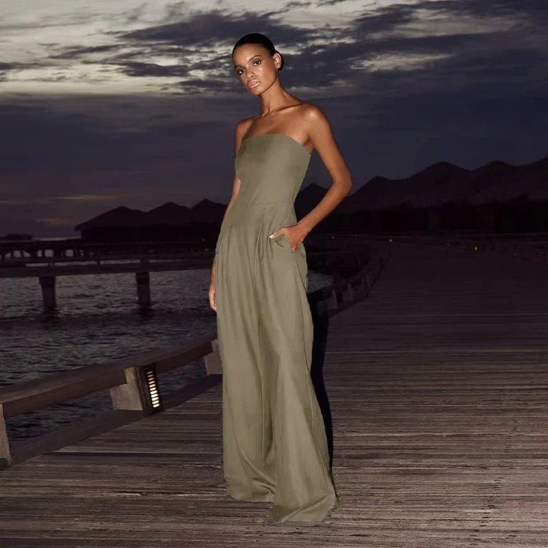 Deborah – Strapless Wide-Leg Jumpsuit