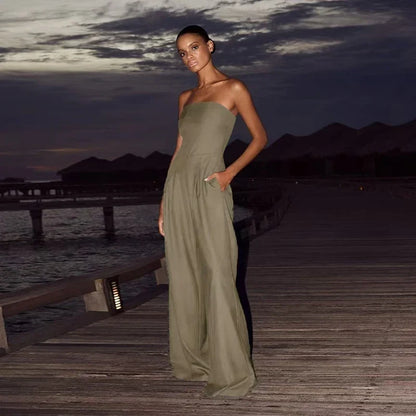 Deborah – Strapless Wide-Leg Jumpsuit