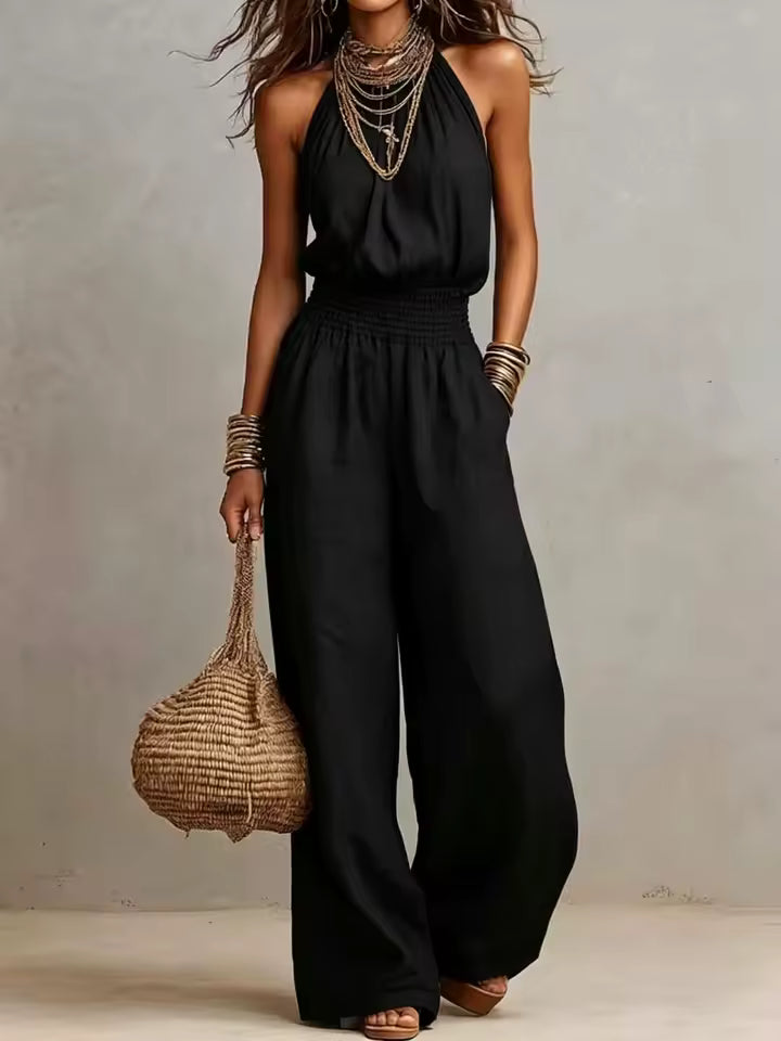Ruth – Halter Neck Wide-Leg Jumpsuit