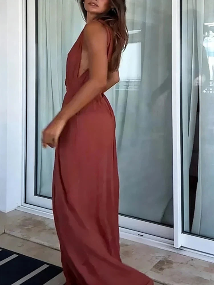 Laverne – Elegant Deep V Wide Leg Jumpsuit