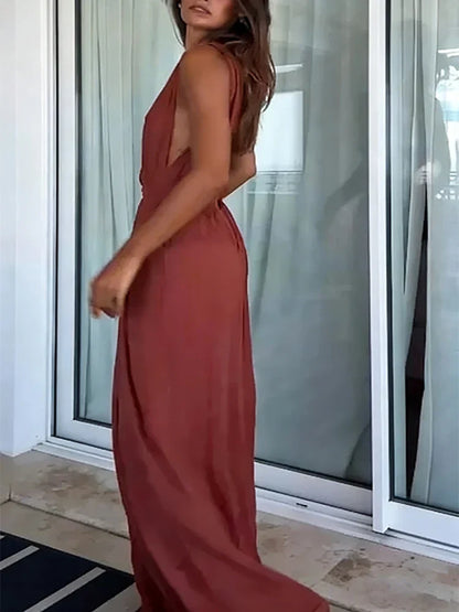 Laverne – Elegant Deep V Wide Leg Jumpsuit