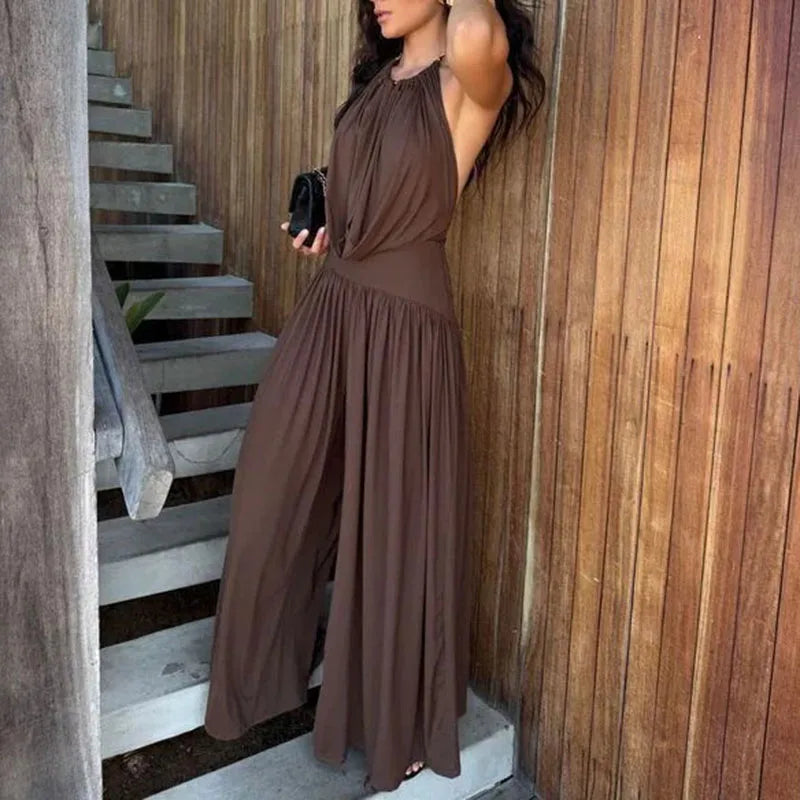 Mary – Halter Neck Wide Leg Jumpsuit