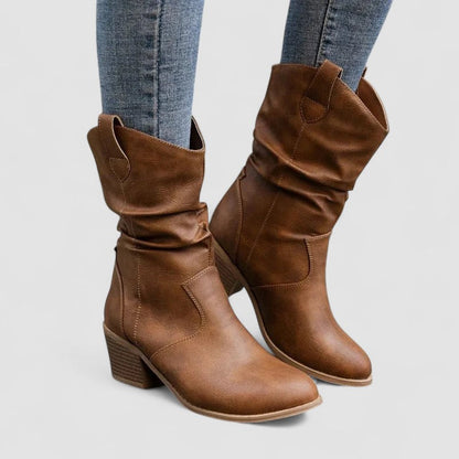 Margarita – Slouchy Western Mid-Calf Boots