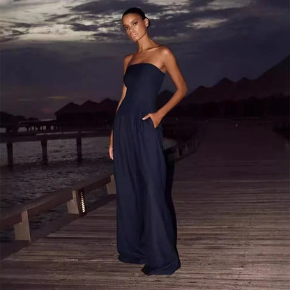 Deborah – Strapless Wide-Leg Jumpsuit