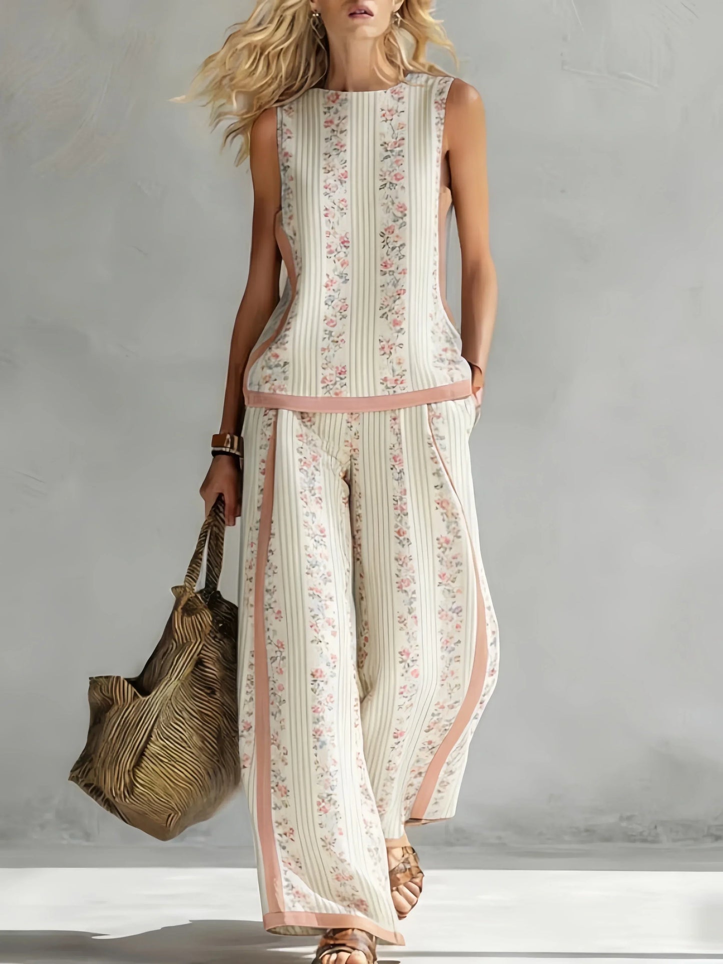 Ruby | Retro Print Top & Pant Set