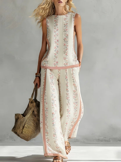 Ruby | Retro Print Top & Pant Set