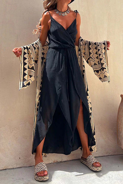 Carleen – Wrap Maxi Dress with Slit
