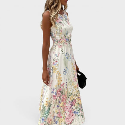 Gayle – Sleeveless Wildflower Midi Dress