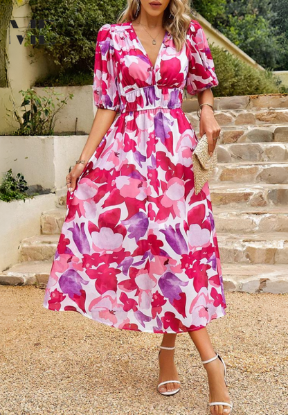 Adele | Elegant Floral Dress