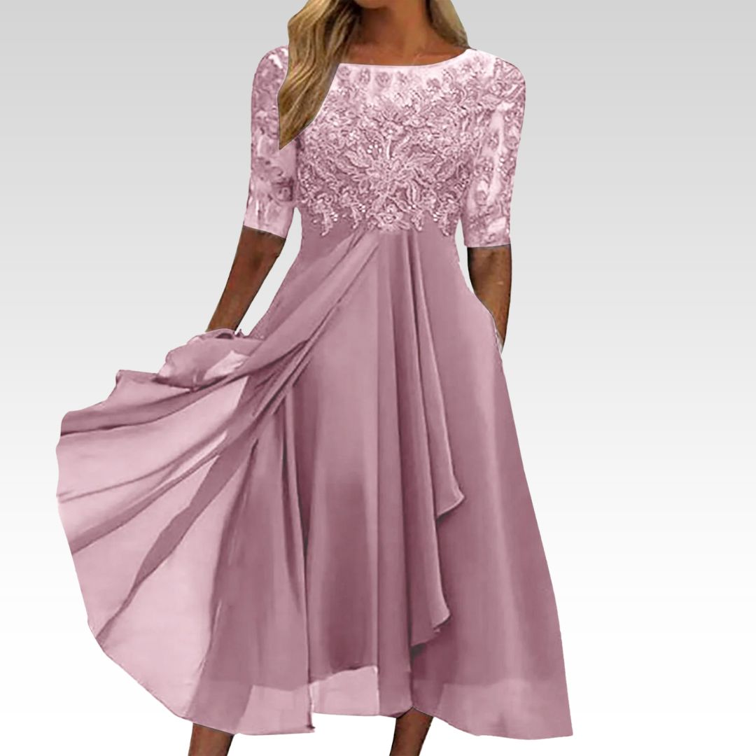 Zinnia | Elegant Lace Midi Dress