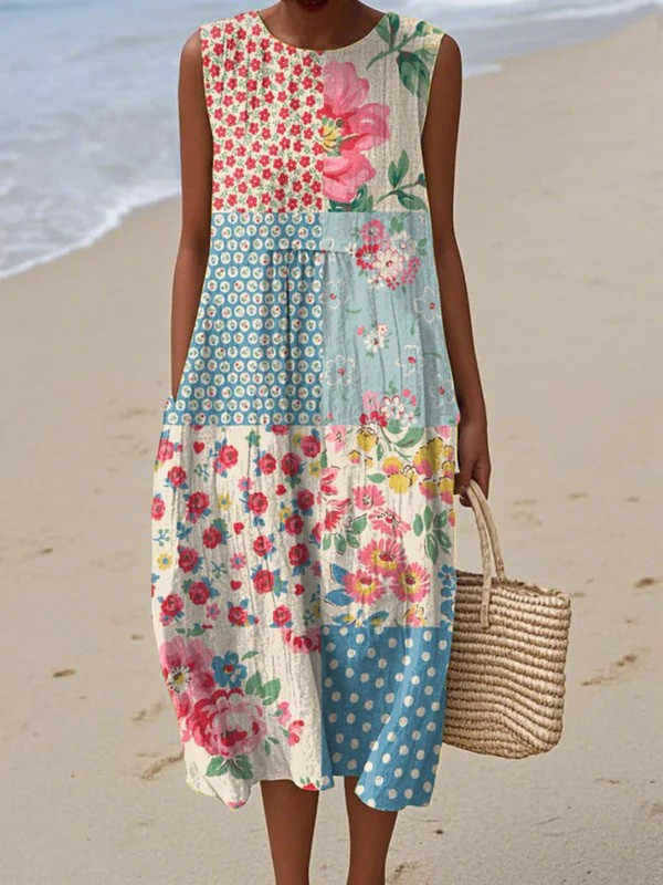 Myka | Patchwork Midi Dress