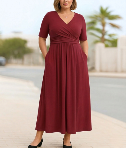 Brielle | Cross-Front Short Sleeve Dress