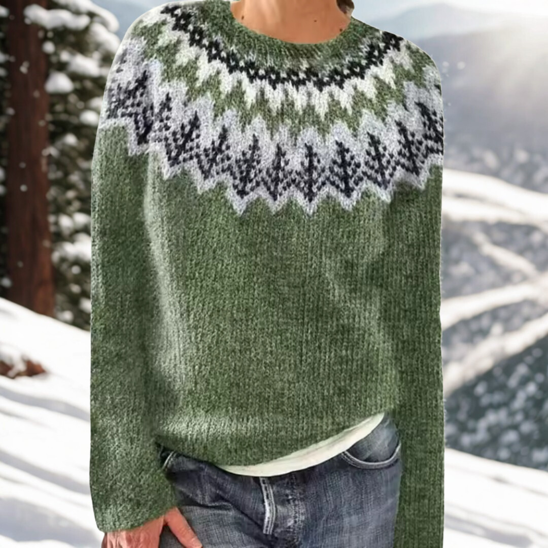 Julie – Nordic Knit Jumper with Winter Pattern