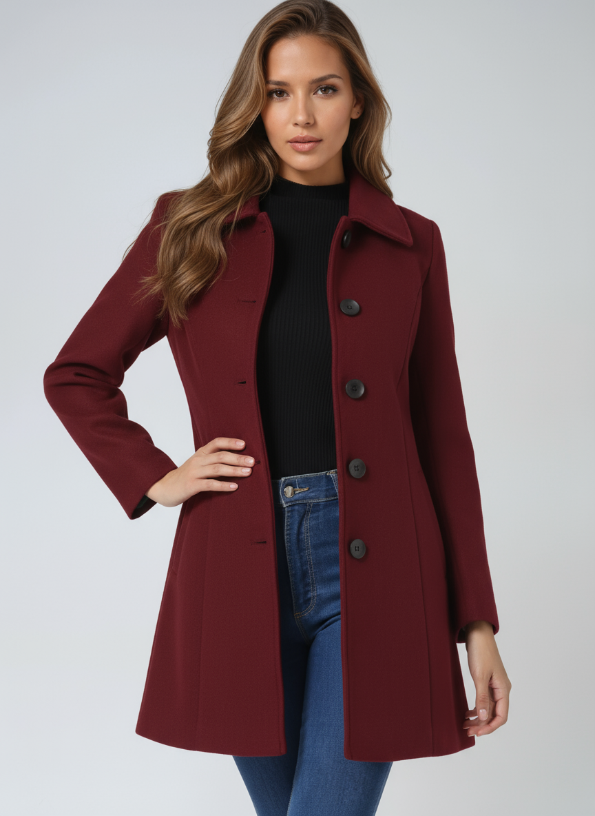 Maureen – Elegant Tailored Button-Front Coat
