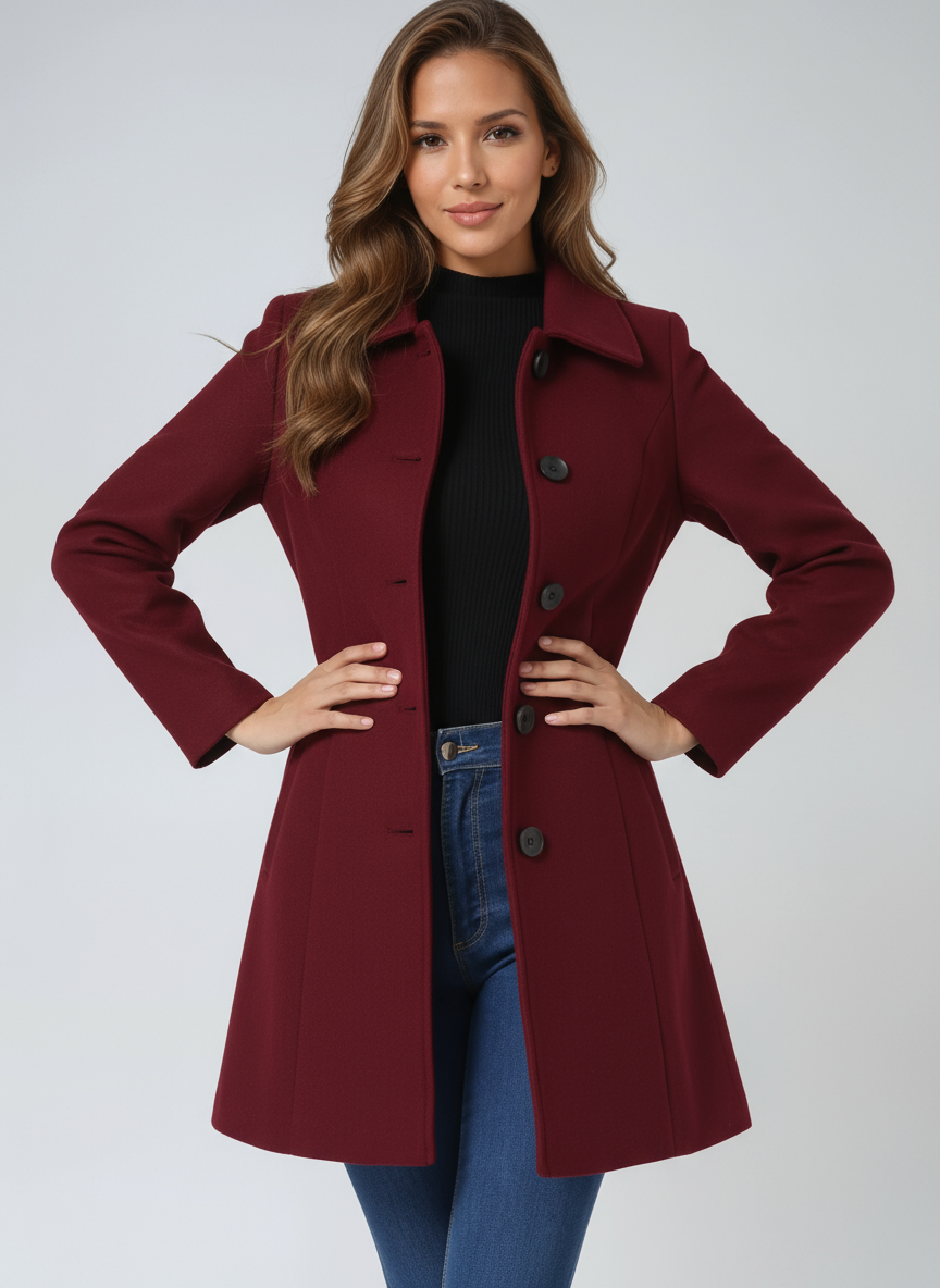 Maureen – Elegant Tailored Button-Front Coat