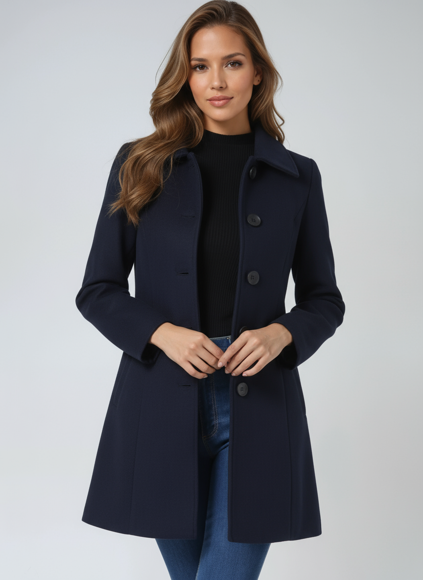 Maureen – Elegant Tailored Button-Front Coat