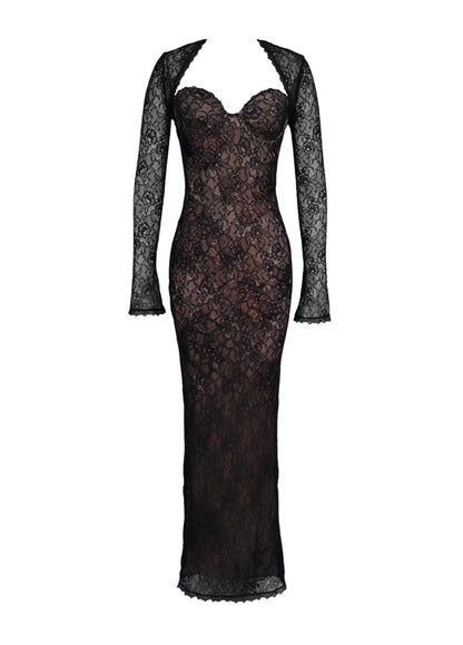 Mia | Noir Lace Maxi Dress