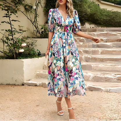 Alexandria | V-Neck Midi Dress
