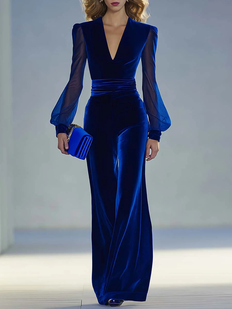 Bonita – Velvet Wide-Leg Evening Jumpsuit