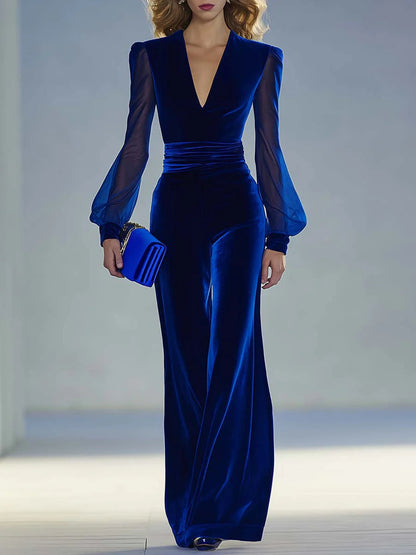 Bonita – Velvet Wide-Leg Evening Jumpsuit