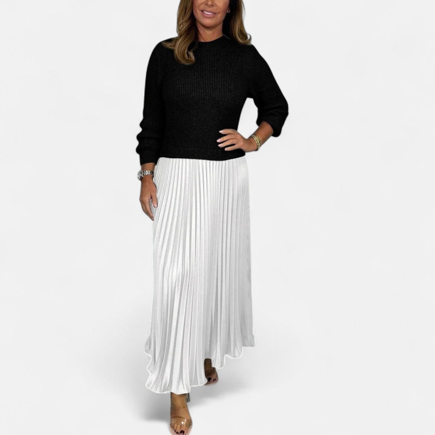 Karlee | Maxi Dress with Jumper and Pleated Skirt