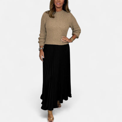 Karlee | Maxi Dress with Jumper and Pleated Skirt